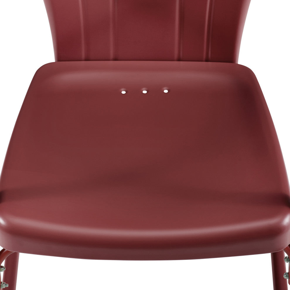 Tulip 5-Piece Outdoor Dining Set, Dark Red Satin