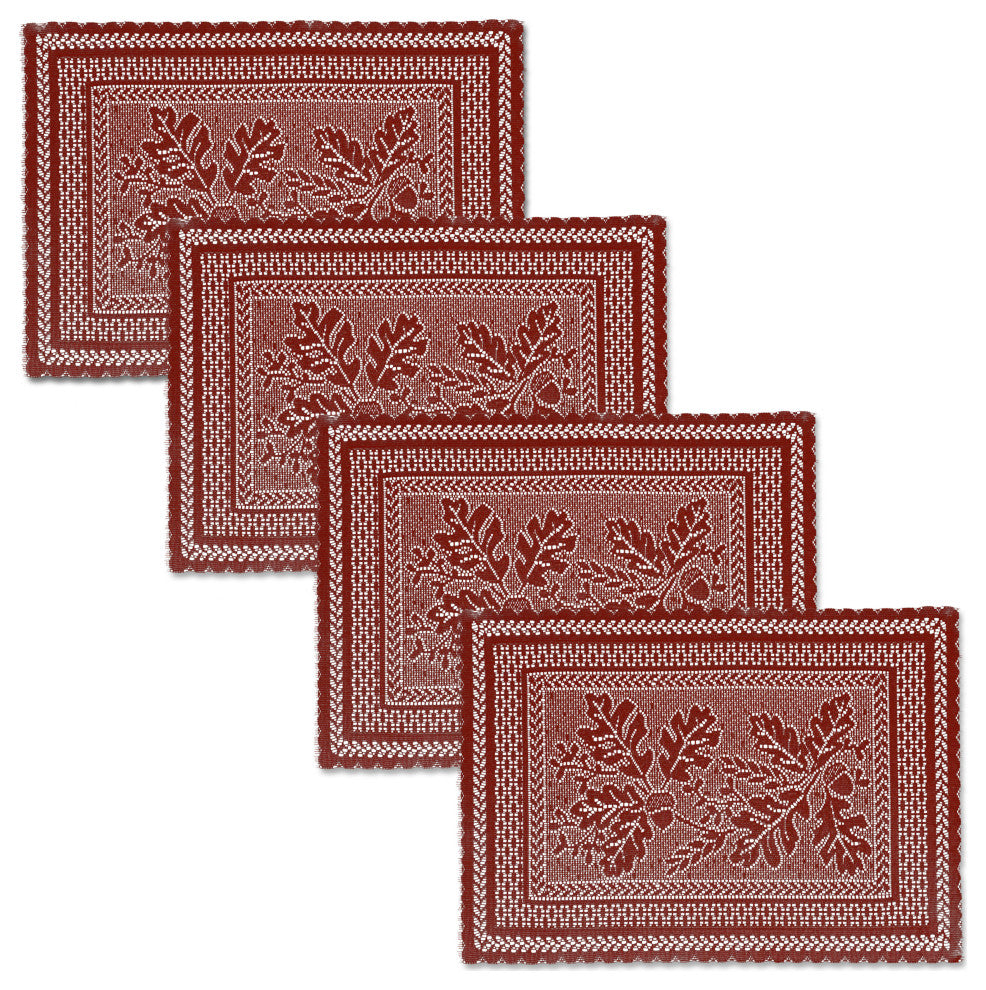 Oak Leaf 14"x20" Placemats (Set of 4), Dark Paprika