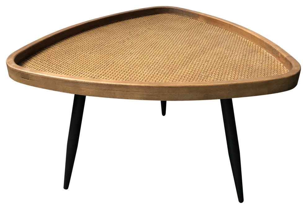 Scandinavian Rollo Rattan Coffee Table - Natural