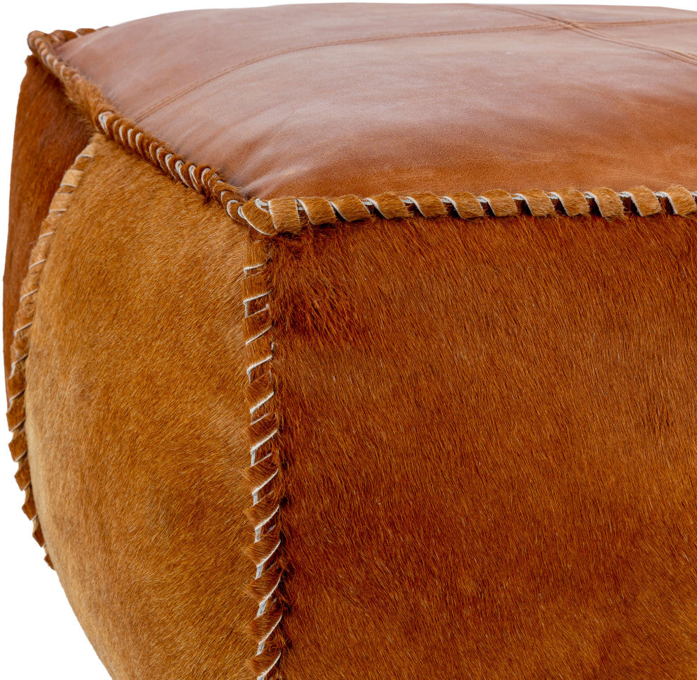 Surya Ranger Ii Brown Pouf 13"H X 22"W X 22"D