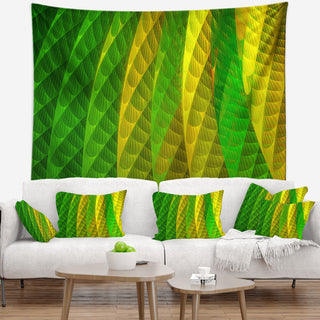 Layered Green Psychedelic Design Abstract Wall Tapestry, 92"x78"