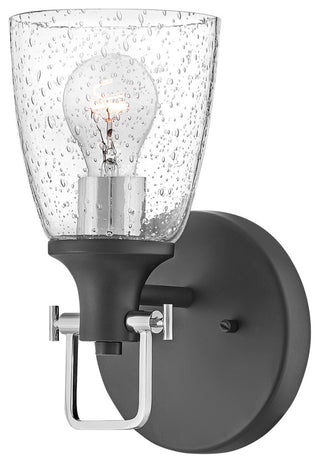 Hinkley Easton 6" Single Light Bath Vanity Fixture, Black + Chrome