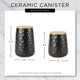 Gray Matte Dimple Texture Ceramic Canister (Set of 2)
