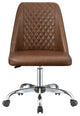 Upholstered Diamond Tufted Back Office Chair, Brown