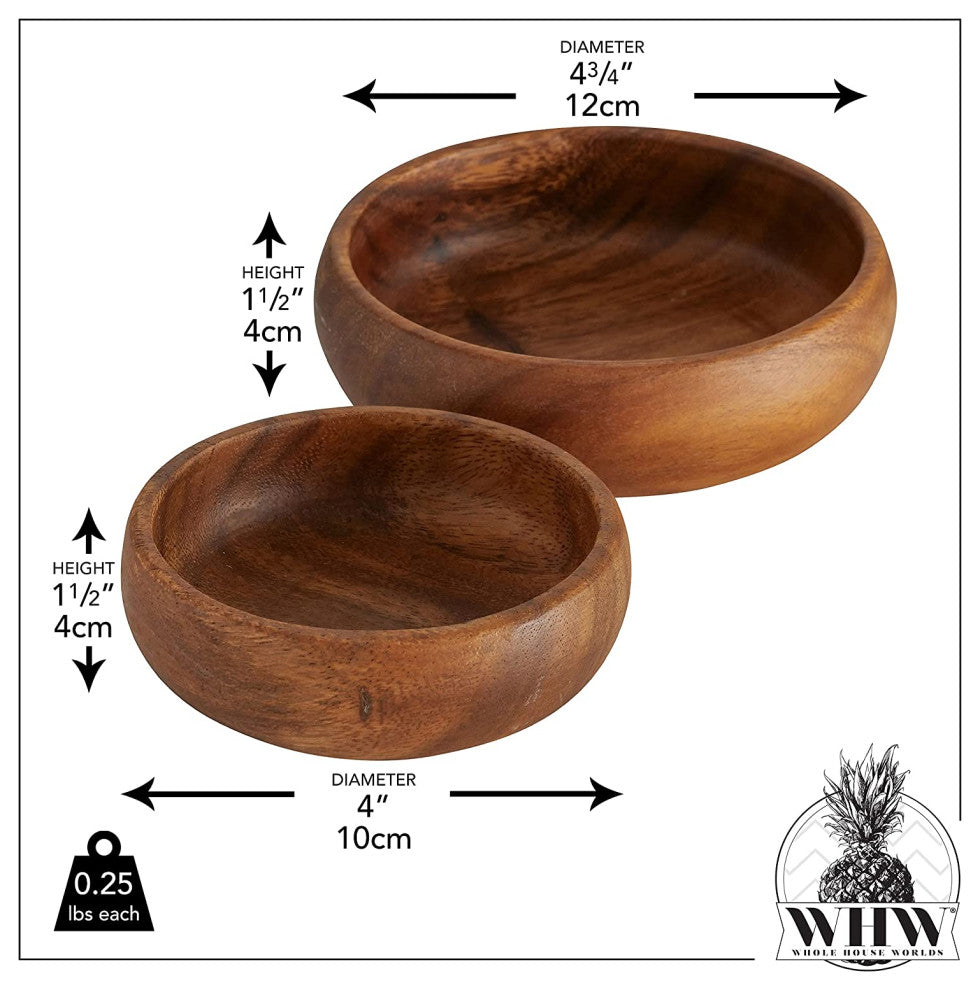 2 Piece Acacia Bowls