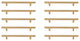 PL400-6-BR-10PK Quinn 6-5/16" Center to Center Brass Bar Pull, Set of 10