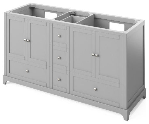 Jeffrey Alexander Addington Contemporary 60" Gray Double Sink Vanity