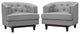 Modern Light Gray Coast Armchairs Set of 2