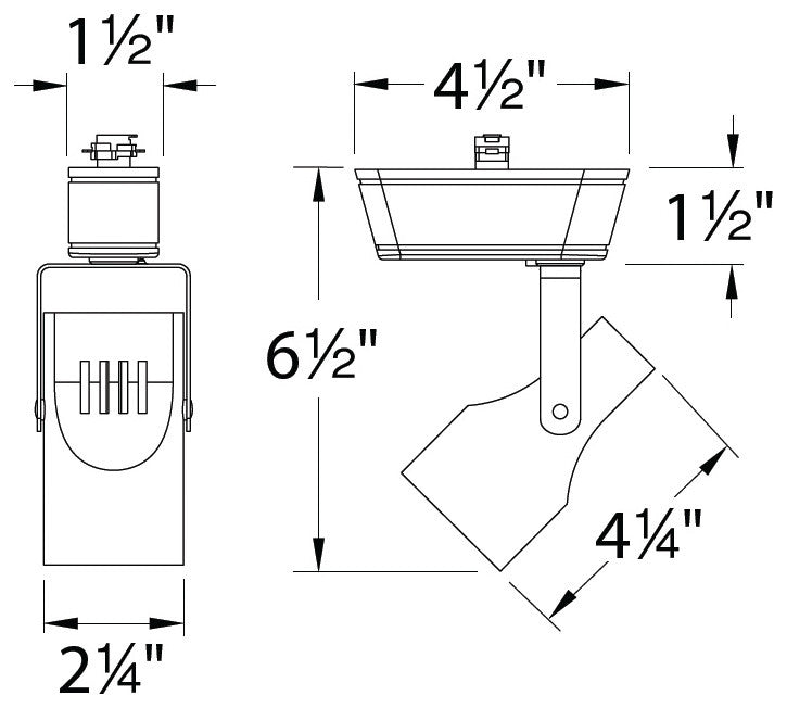 WAC Lighting Low Voltage Track Fixture 75W in Black for L Track