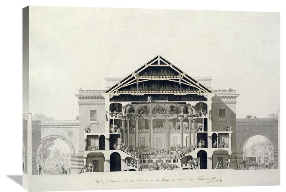 "Cross-Section of The Front Section of The Theatre" Artwork, 36" x 26"