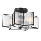 2 - Light 16.14'' Unique/Statement Star Semi Flush Mount, Black