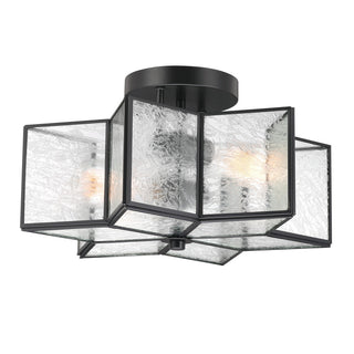 2 - Light 16.14'' Unique/Statement Star Semi Flush Mount, Black