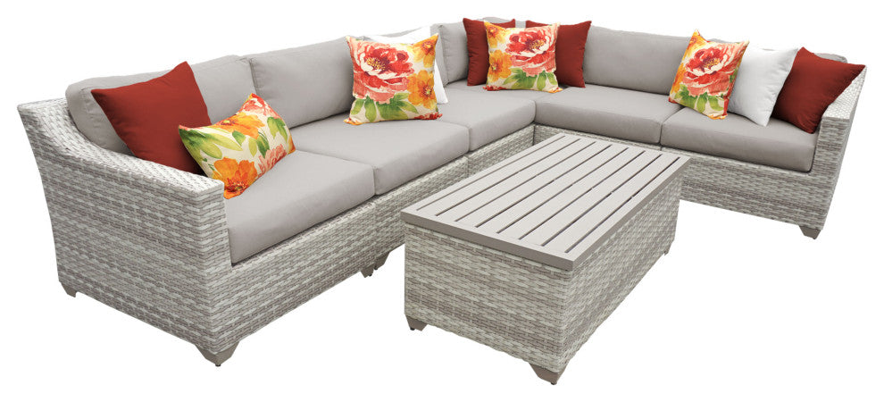 Fairmont 7 Piece Outdoor Wicker Patio Furniture Set 07b