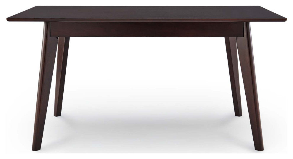 Dining Table, Rectangular, Wood, Drak Brown, Modern, Cafe Bistro Restaurant