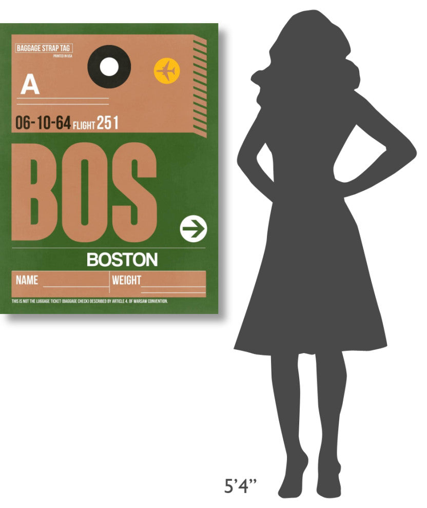 "BOS Boston Luggage Tag 1" Fine Art Print