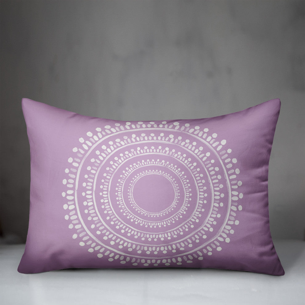 Centered Purple Boho Circle 20x14 Spun Poly Pillow