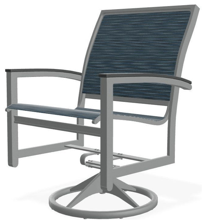 Bazza Sling Outdoor Swivel Rocker, Nimbus Ocean/Graphite