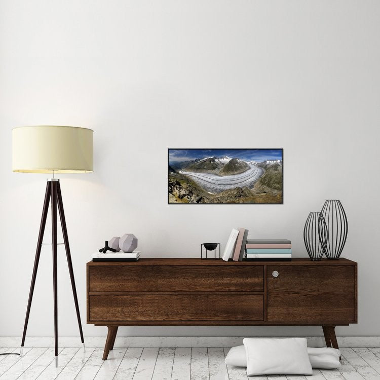 "Aletschgletscher" Framed Canvas Giclee by Tomas Sereda, 37x18"