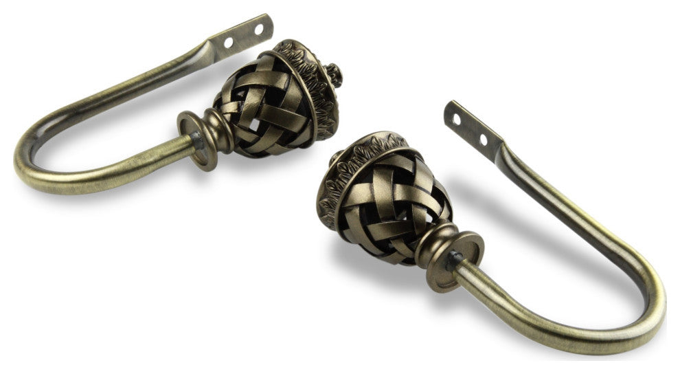 Araceli Holdback Pair, Antique Brass