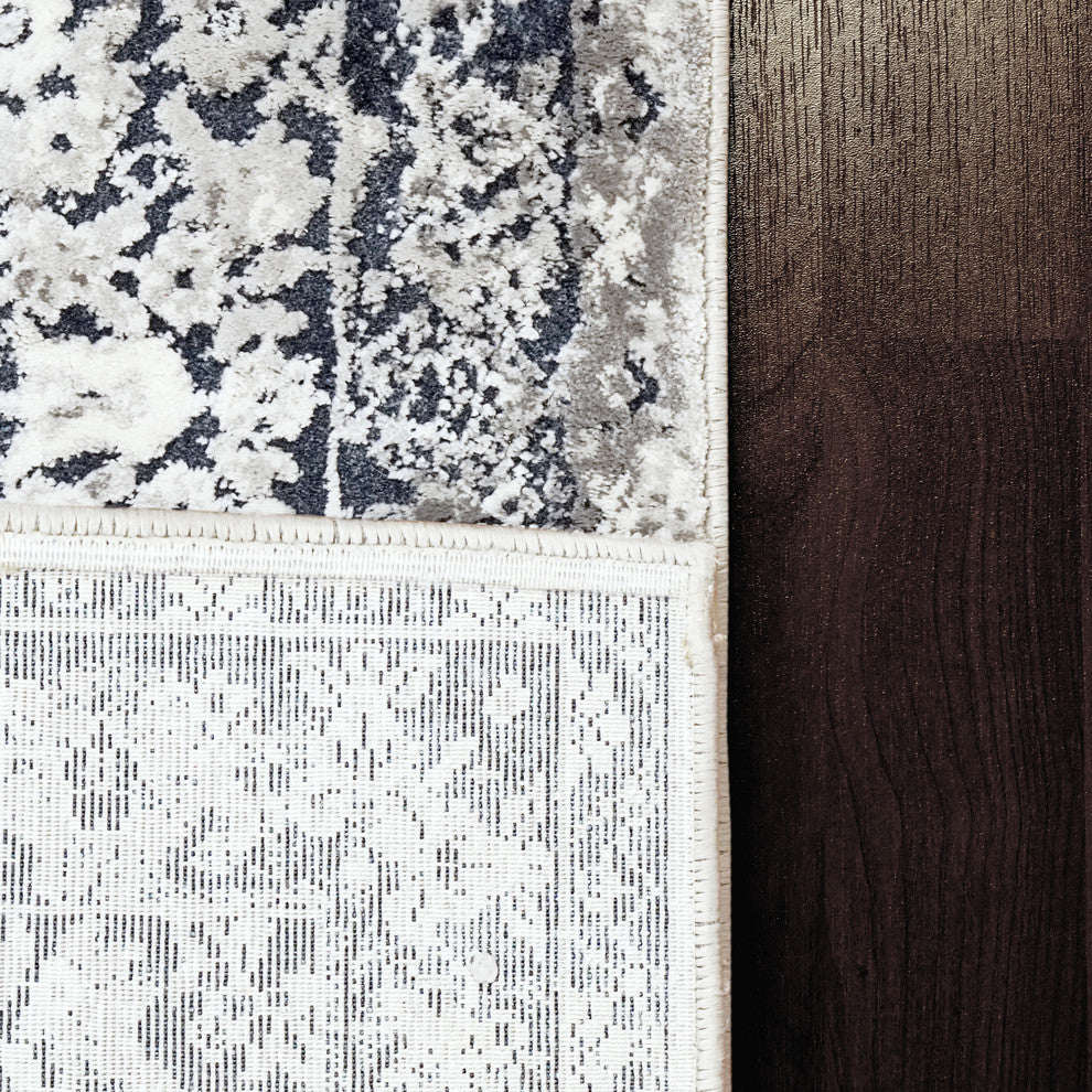 Torino Modern Area Rug, Blue/Ivory, 9'2"X12'10"
