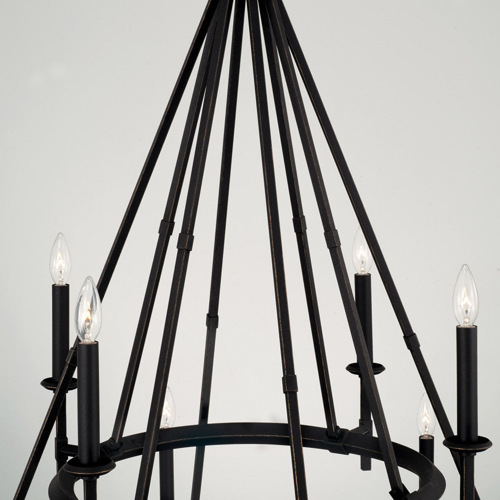 Capital Lighting 445201 Ogden 12 Light 48"W Taper Candle Ring - Brushed Black