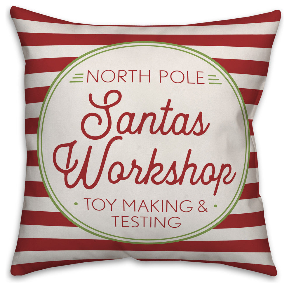 Santa's Workshop 20"x20" Throw Pillow Cover