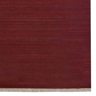 HAND WOVEN FLAT WEAVE KILIM WOOL ECO-FRIENDLY AREA RUGS-Solid,Dark Red