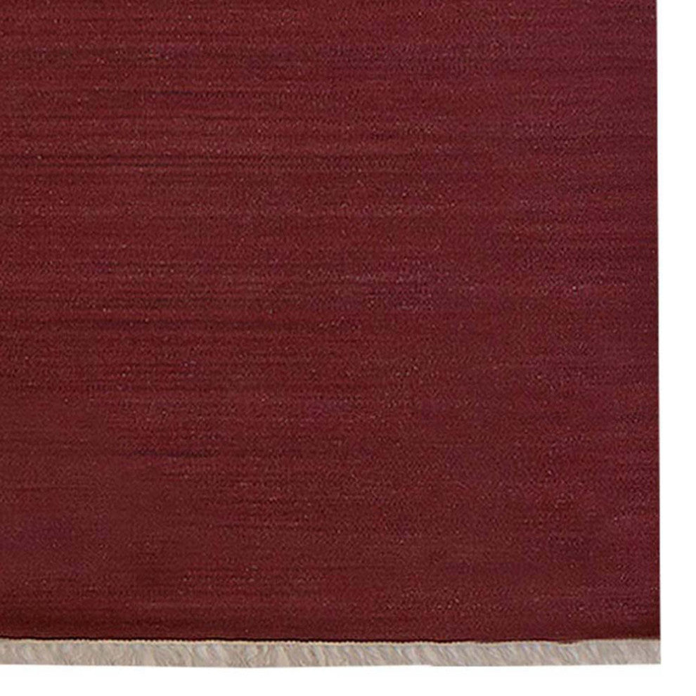 HAND WOVEN FLAT WEAVE KILIM WOOL ECO-FRIENDLY AREA RUGS-Solid,Dark Red