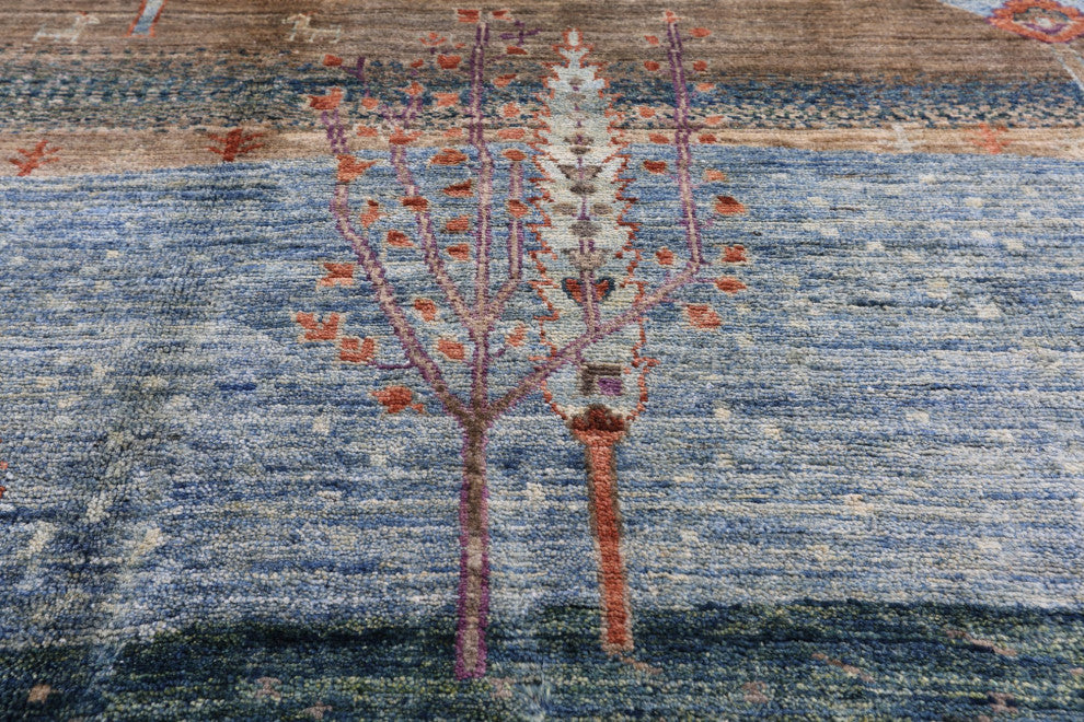 Tribal Persian Gabbeh Hand Knotted Rug 8' 9" X 11' 11" Q7926