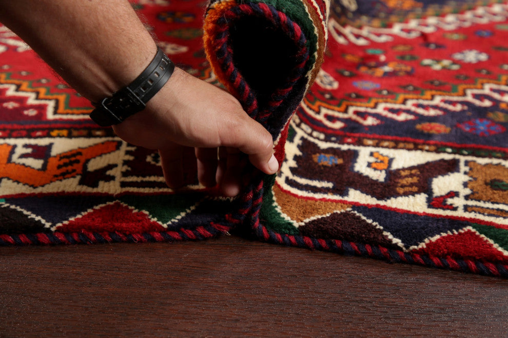 Abadeh Oriental Traditional Hand-Knotted Persian Area Rug, Blue, 9'4"x5'10