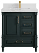 Aberdeen 30 Single Sink Bath Vanity in Dark Forest Green 2" Calacatta Nuvo