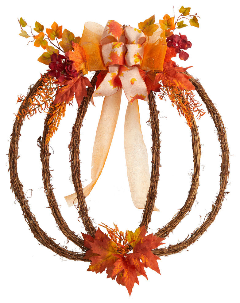 26" Autumn Pumpkin Artificial Vine Fall Wreath