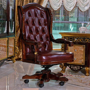 Infinity Leather Executive Chair, Burgundy