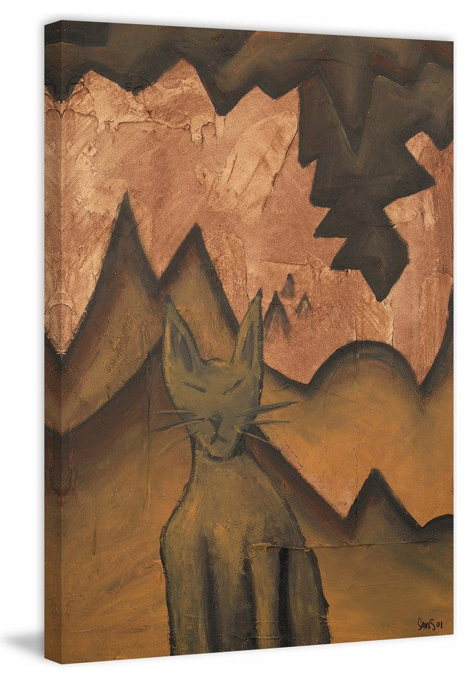 "Cat 2 of 2" Painting Print on Wrapped Canvas, 40"x60"
