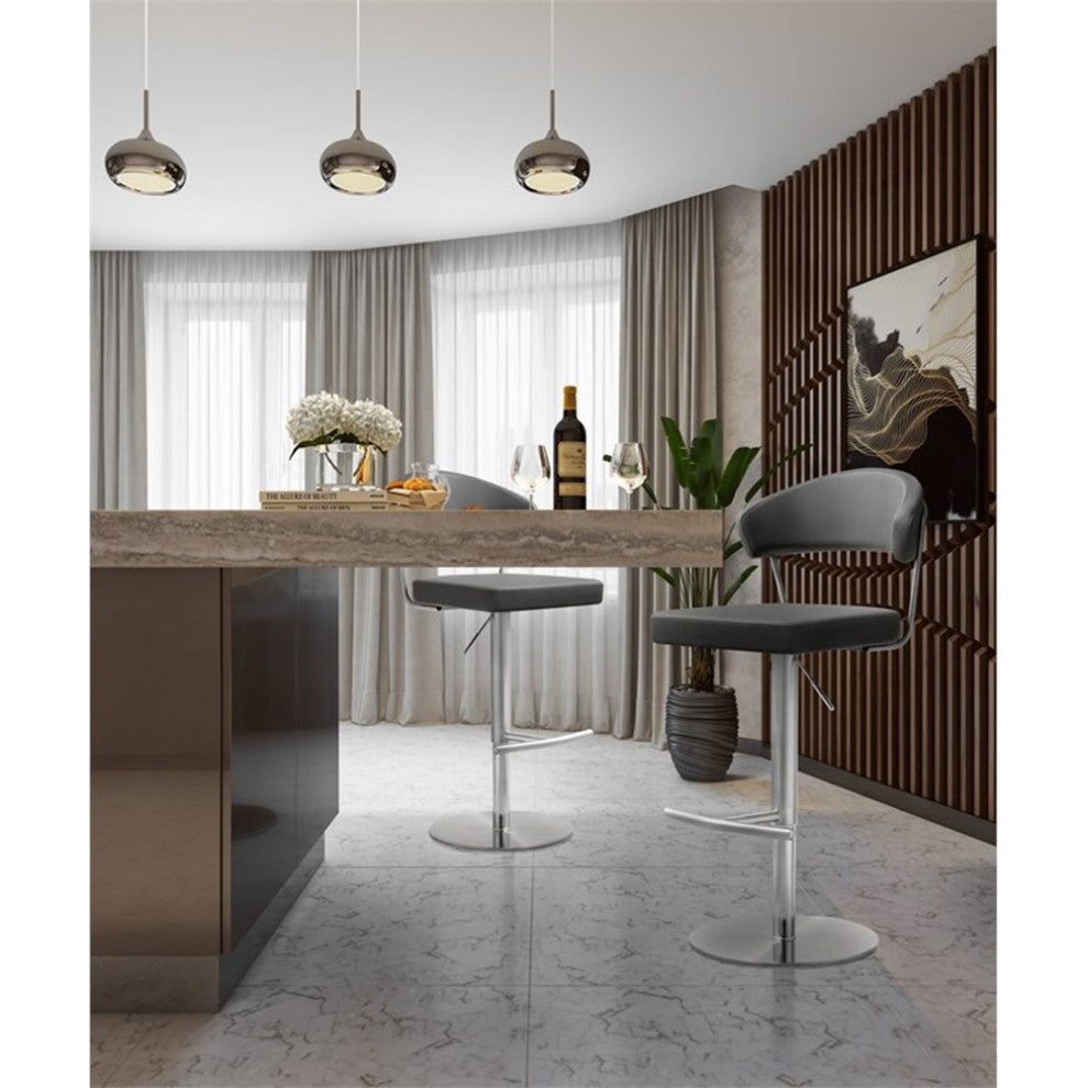 Cosmo Grey Stainless Steel Barstool