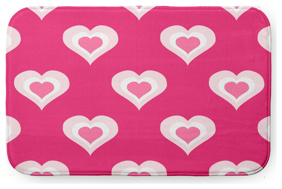 Pink Rectangular Burnin'' Love Pet Feeding Mat for Dogs or Cats