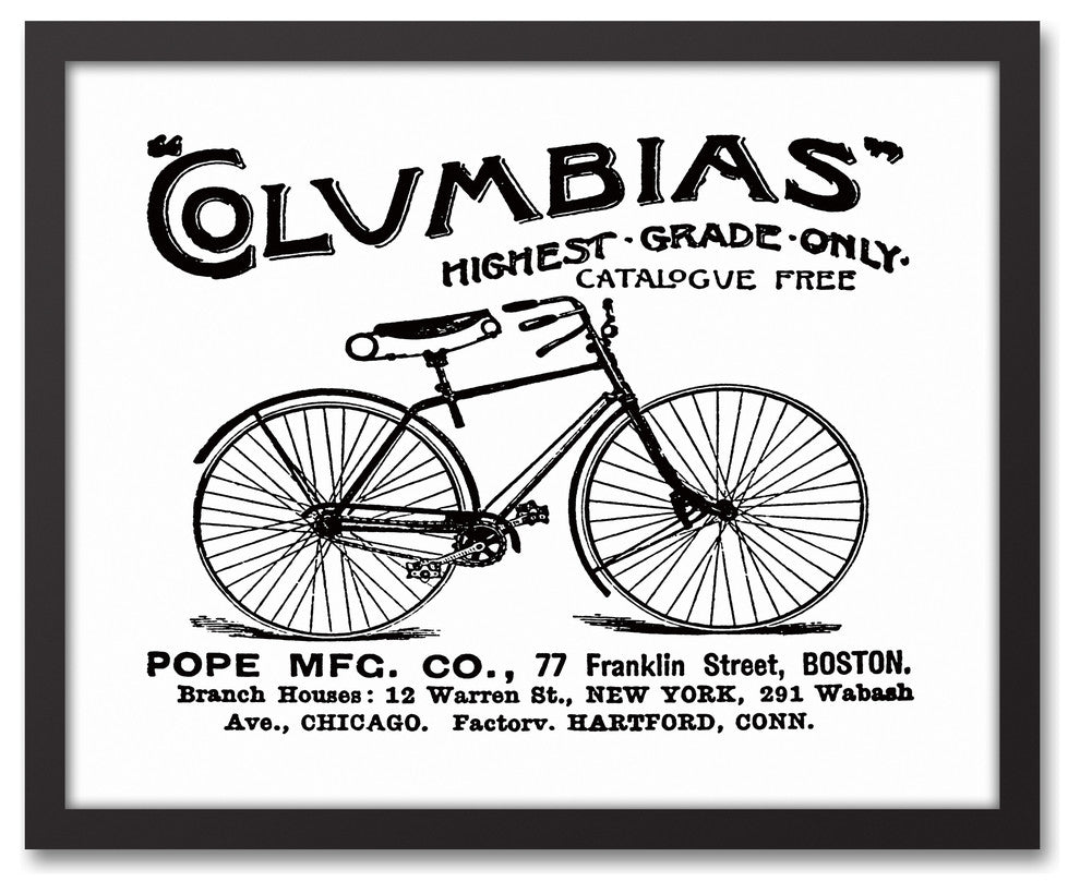 Vintage Bike Ad 16"x20" Black Framed Print on Canvas