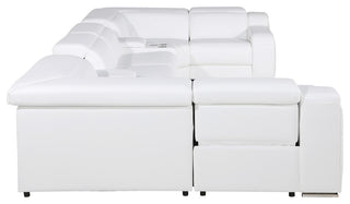 Marco-8-Piece 4-Power Reclining Italian Leather Sectional, White