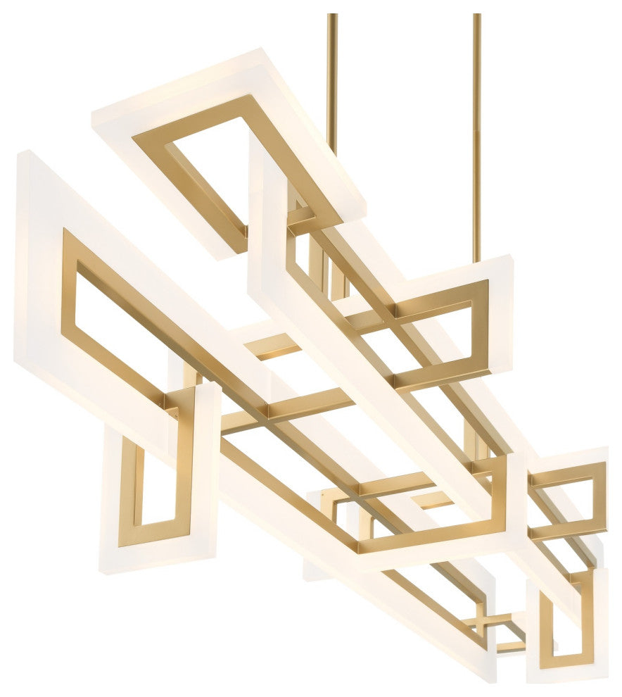 Inizio Geometric LED Chandelier, Gold