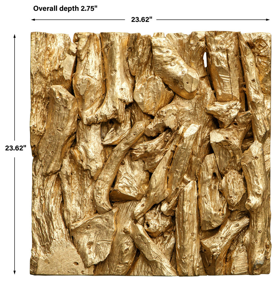 Uttermost 04327 Rio Gold Wood Wall Decor