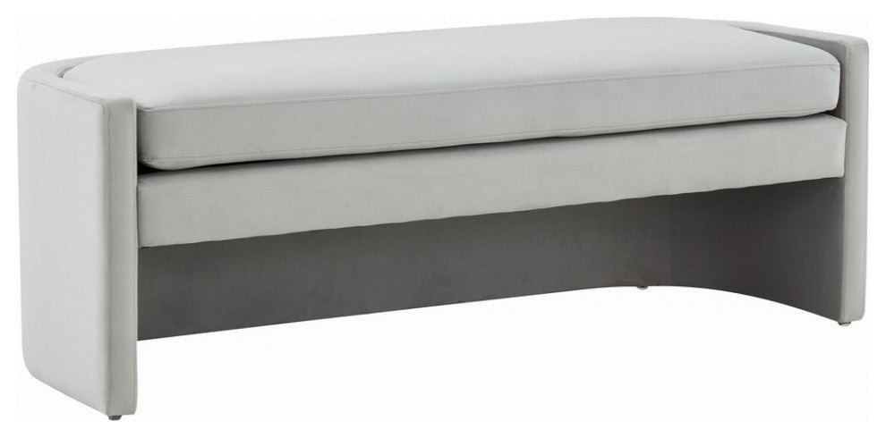 Safavieh Couture Rosabeth Curved Bench, Light Grey