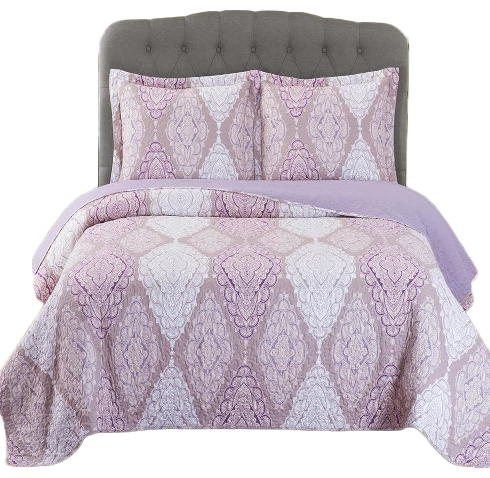Jewel Oversized Reversible Coverlet Set, King/Cal King