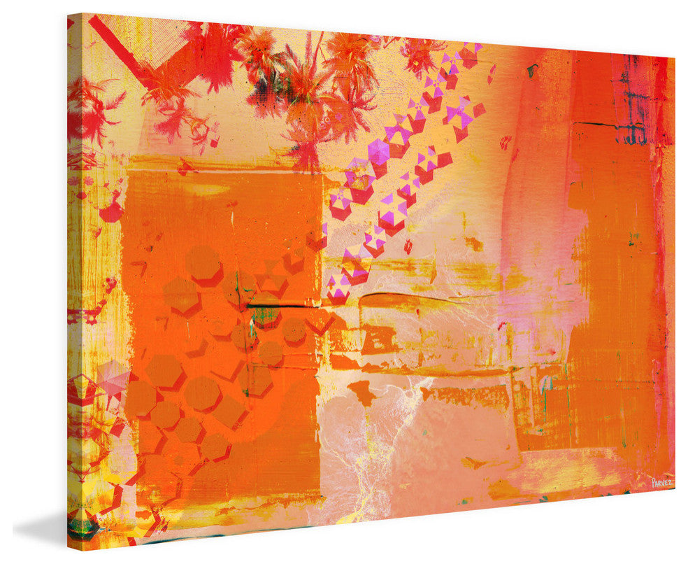 "Orange Glow" Painting Print on Wrapped Canvas, 18"x12"