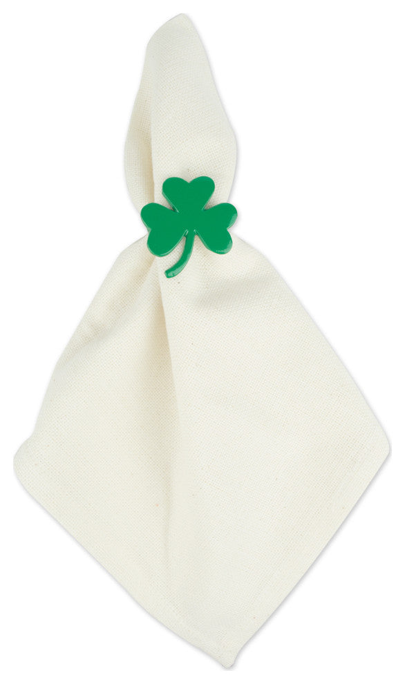 DII Green Shamrock Napkin Ring (Set of 6)