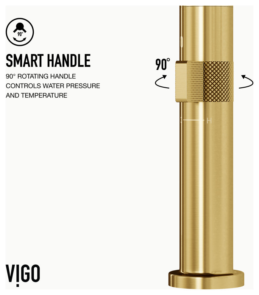 VIGO Jewel 11 in. H Single Handle Kitchen Bar Faucet, Matte Brushed Gold