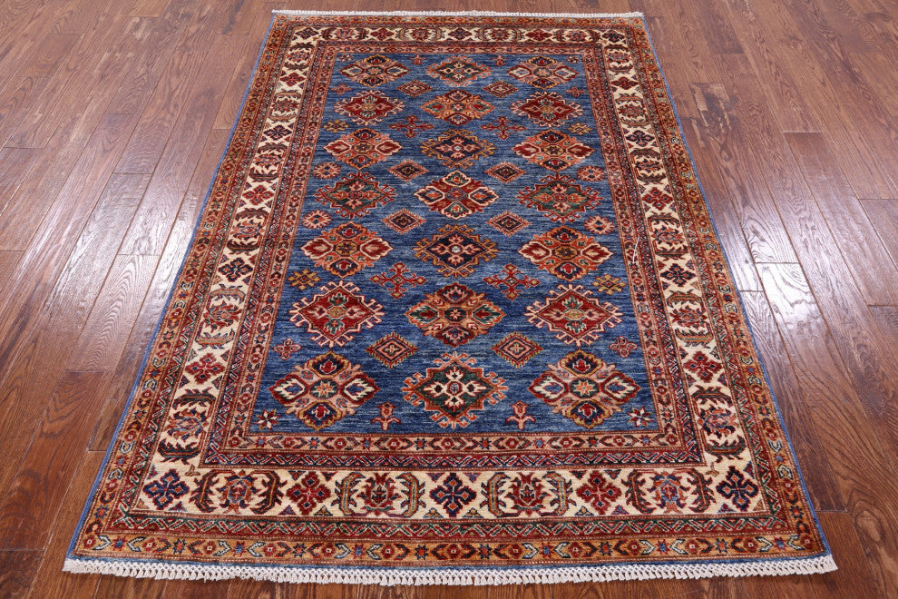 Super Kazak Hand-Knotted Wool Rug 5' 0" X 7' 1" Q10258