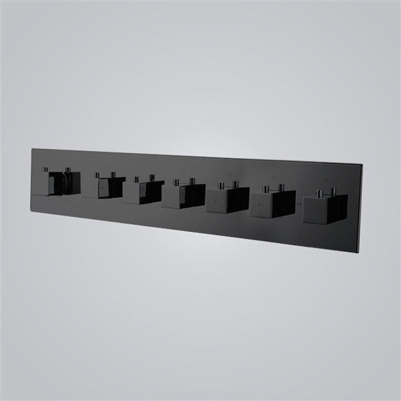 Sarzana Luxury 6 Functions Horizontal Shower Mixer Thermostatic Valve, Black