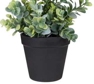 10" Green Artificial Melia Azedarach Plant in Black Pot
