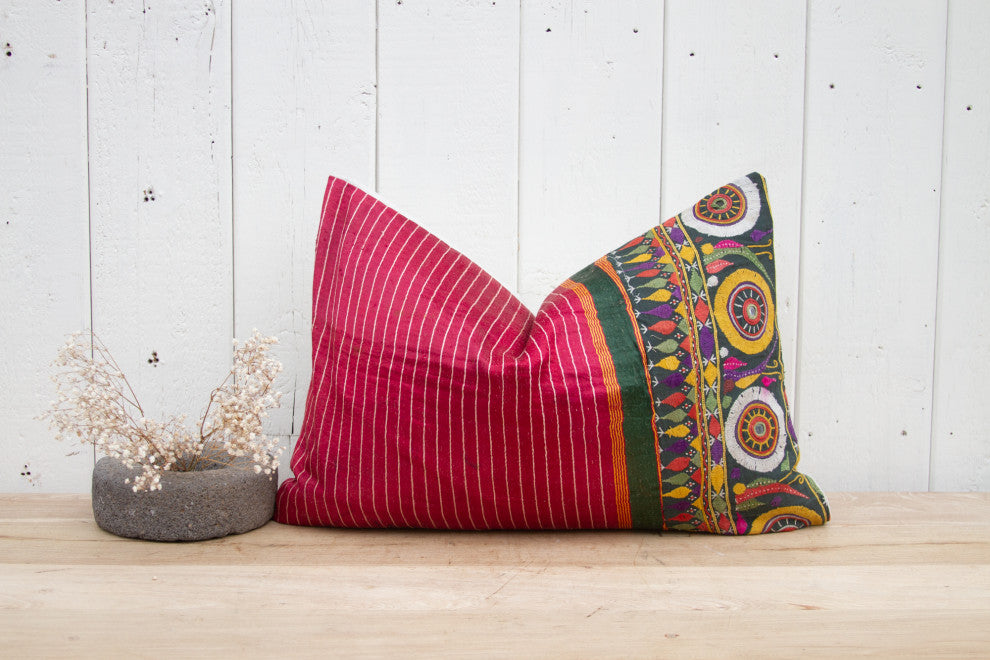 Amelia Antique Mashru Tribal Pillow