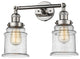 Canton 2-Light LED Bath Fixture, Polished Nickel, Glass: Seedy